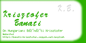 krisztofer banati business card